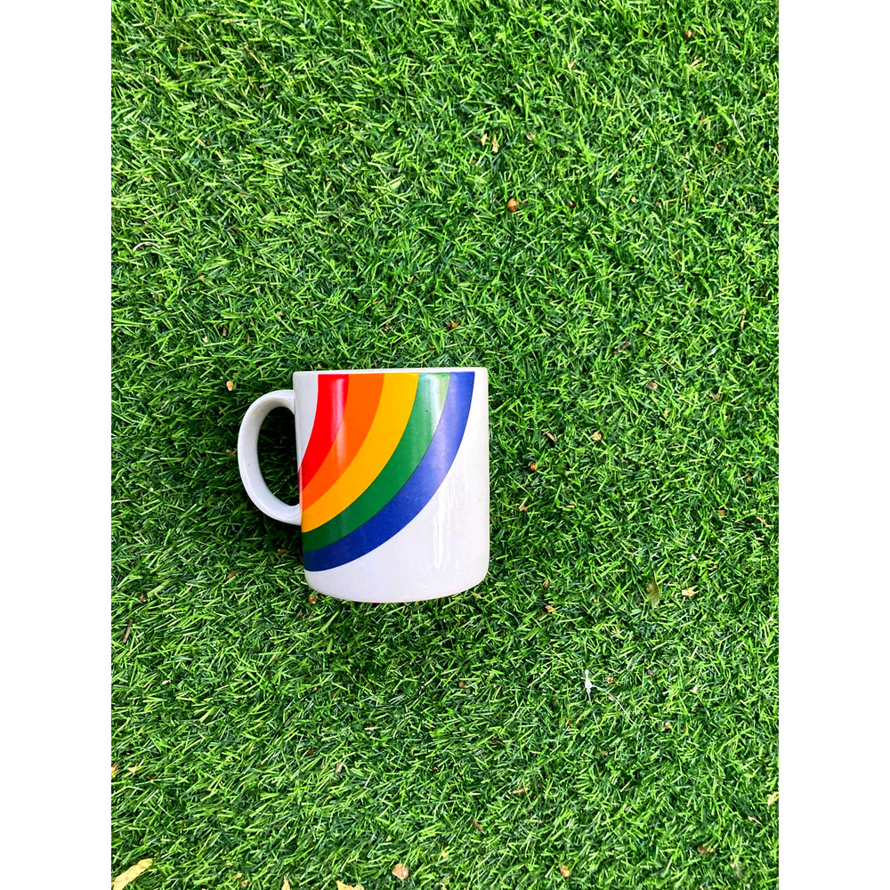 Vintage RAINBOW Coffee Mug - 80's Pride Mug - F.T.D.A. Coffee Cup